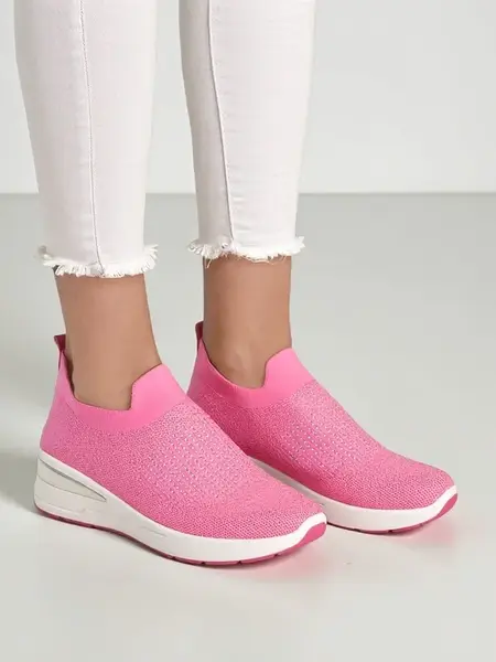 Resti Slip-on women's wedge sneakers with rhinestones Qelavise