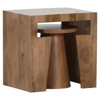 Ambia Home SADA STOLKŮ, mangové dřevo, hnědá