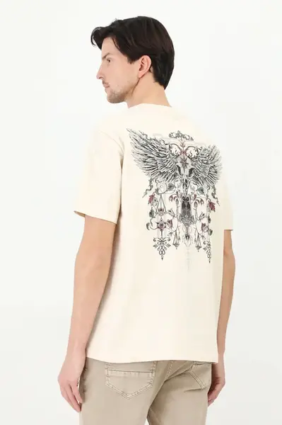 Bavlněné tričko Medicine pánské, béžová barva, s potiskem