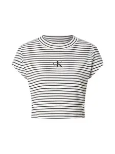 Calvin Klein Jeans Tričko  čierna / biela