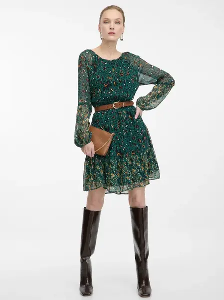 Petrolejové dámské vzorované šaty ORSAY - Dámské