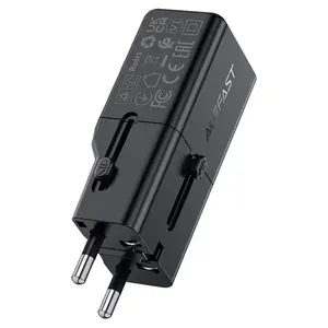Acefast Cestovní adaptér Z7, GaN, PD30W, USB-C, černý