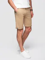Ombre Classic men's chino shorts with rolled up leg - beige