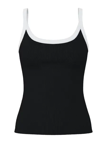 PIECES Top 'PCMay'  čierna / biela