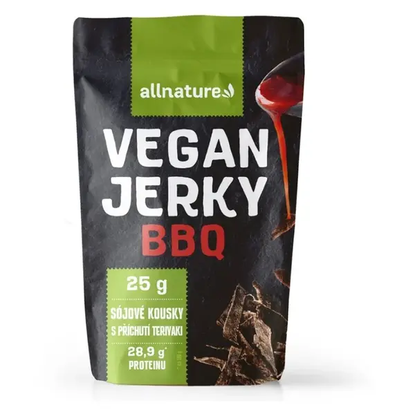 ALLNATURE Vegan BBQ Jerky sušené sójové kousky 25 g