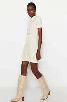 Trendyol Navy Blue A-Line/Cbell Form Thessaloniki/Pletené mini pletené šaty