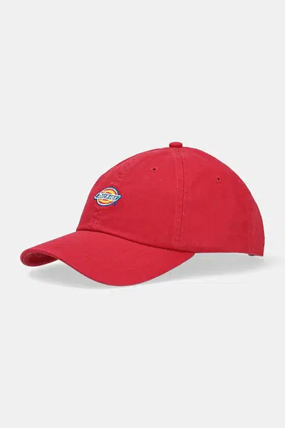 Bavlněná baseballová čepice Dickies červená barva, s aplikací, DK0A4TKV0ER1