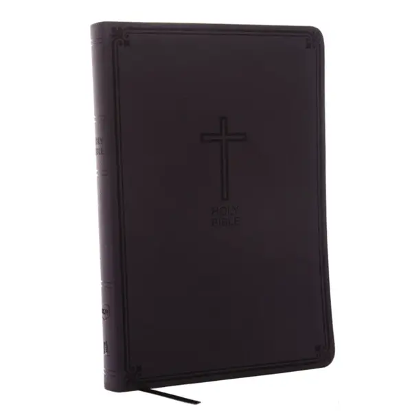 NKJV, Value Thinline Bible, Large Print, Charcoal Leathersoft, Red Letter, Comfort Print - Thomas Nelson