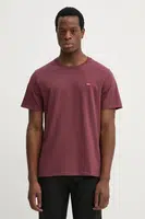 Bavlněné tričko Levi's SS ORIGINAL HM TEE vínová barva, 56605