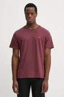 Bavlněné tričko Levi's SS ORIGINAL HM TEE vínová barva, 56605