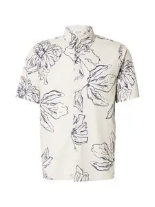 INDICODE JEANS Košeľa 'INGarden'  námornícka modrá / kamenná