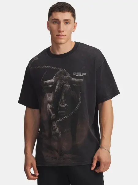 Pánské triko Under Armour Pjt Rck Washed HWT-BLK