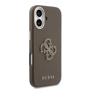 Zadní kryt Guess PU Resin Logo pro Apple iPhone 17, hnědá