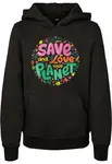 Kids Save And Love Hoody černá
