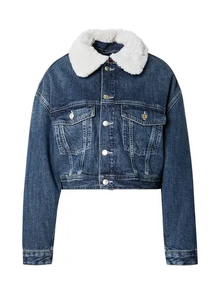 Tommy Jeans Prechodná bunda  modrá denim
