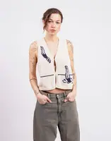 Thinking MU Swimmers Ecru Robbie Knitted Vest ECRU L