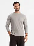Ombre Men's longsleeve with "waffle" texture - ash
