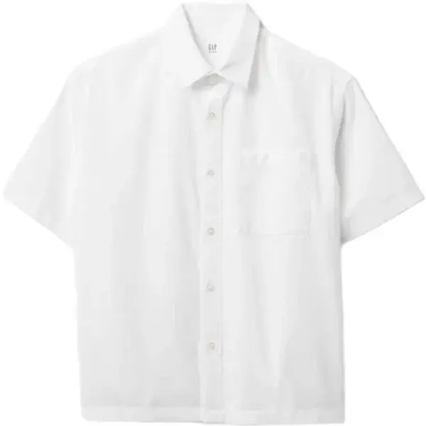 GAP SS LINEN Chlapecká košile, bílá, velikost