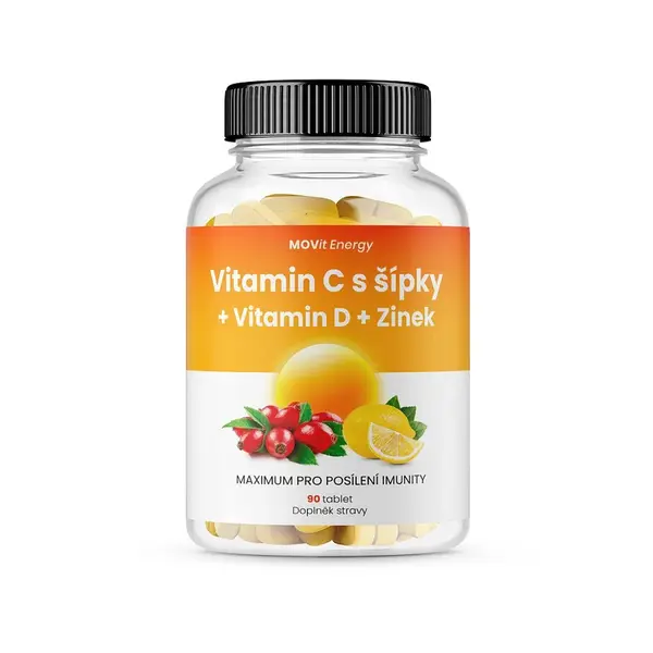 Movit Vitamin C 1200mg šípky+vitamin D+Zn Premium 90 tablet