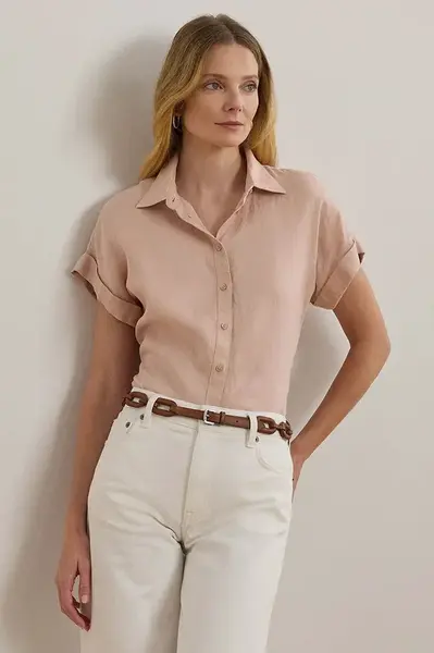 Lněná košile Lauren Ralph Lauren