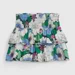 Krémovo-zelená dievčenská kvetovaná sukňa GAP