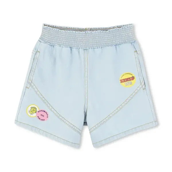 Dětské riflové kraťasy Kenzo Kids modrá barva, s potiskem, K61039