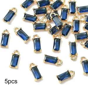5Pcs Transparent Glass Charms