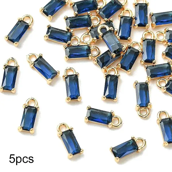 5Pcs Transparent Glass Charms