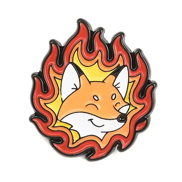 Flaming Animal Alloy Enamel Pins