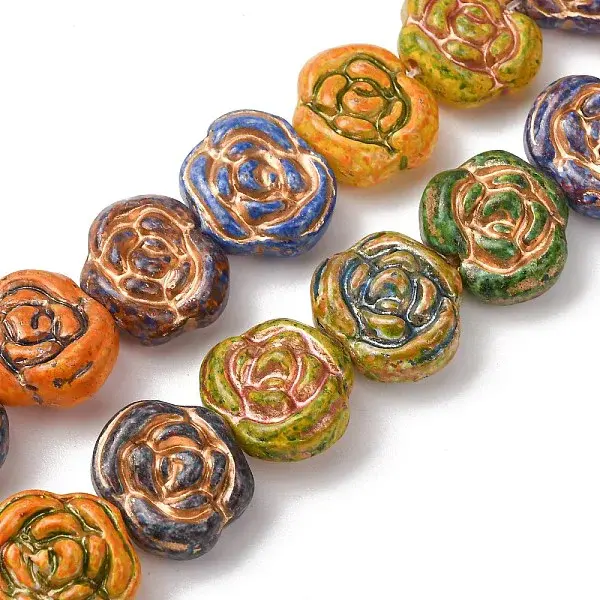 Painted Glass Beads Strands
