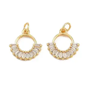 Brass Micro Pave Cubic Zirconia Charms