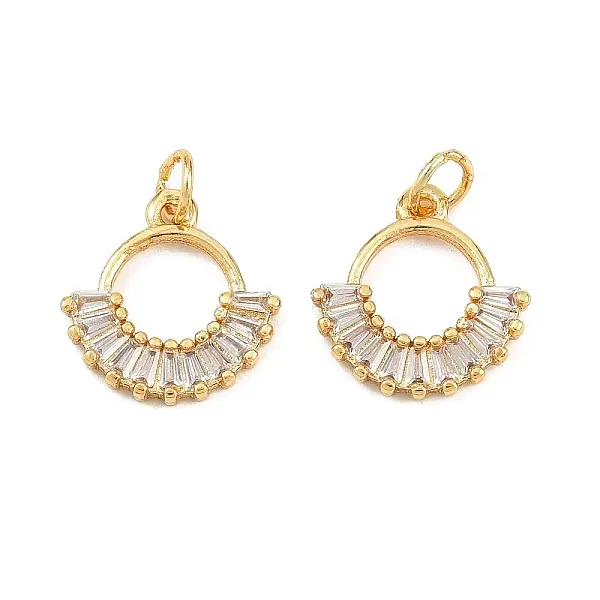 Brass Micro Pave Cubic Zirconia Charms