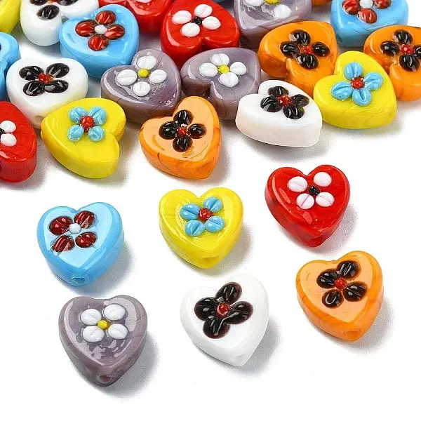 30Pcs 6 Colors Handmade Lampwork Beads