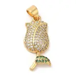 Rack Plating Brass Cubic Zirconia Pendants