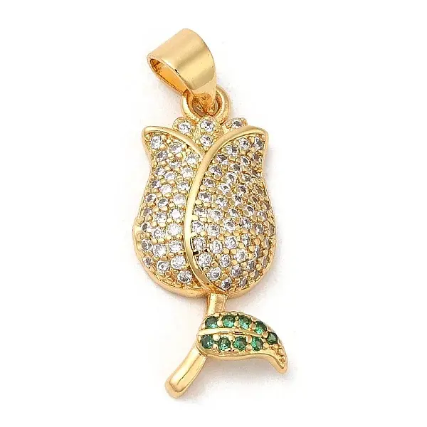 Rack Plating Brass Cubic Zirconia Pendants