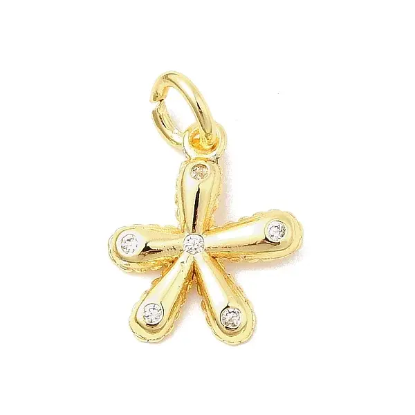 Brass Micro Pave Cubic Zirconia Charms