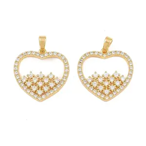 Brass Micro Pave Cubic Zirconia Pendants