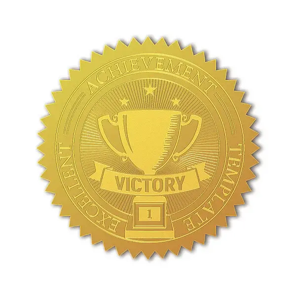 Plastic Self Adhesive Gold Foil Embossed Stickers