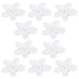 10Pcs 3D Flower Polyester Embroidery Sew on Appliques
