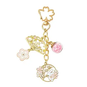 Flower Alloy Enamel & Glass Pendant Decorations
