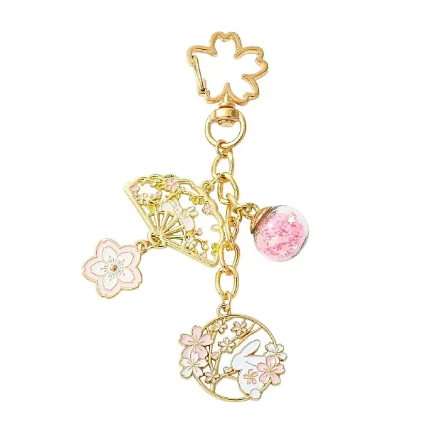 Flower Alloy Enamel & Glass Pendant Decorations