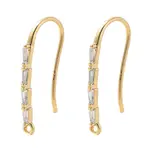 Brass Micro Pave Clear Cubic Zirconia Earring Hooks