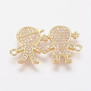 Brass Micro Pave Cubic Zirconia Links