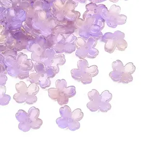 Two Tone Transparent Glass Bead Caps