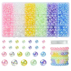 DIY Round Transparent Acrylic Beads Bracelets Making Kits