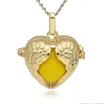 Golden Tone Brass Hollow Heart Cage Pendants