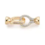Brass Micro Pave Clear Cubic Zirconia Fold Over Clasps