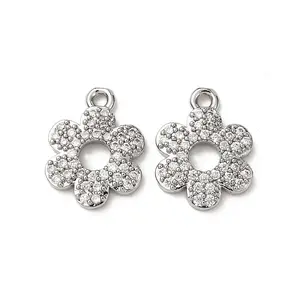 Brass Micro Pave Cubic Zirconia Pendants