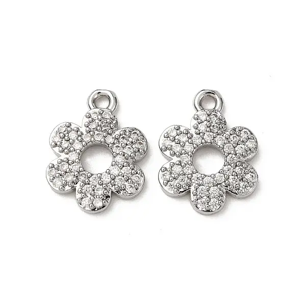 Brass Micro Pave Cubic Zirconia Pendants