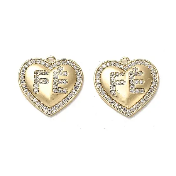 Brass Micro Pave Cubic Zirconia Pendants